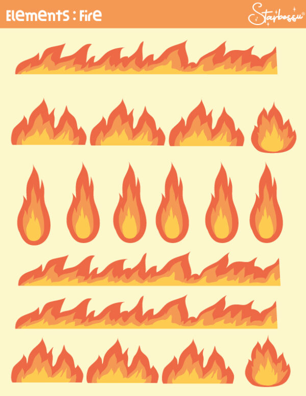 Elements : Fuego Plantilla Sticker