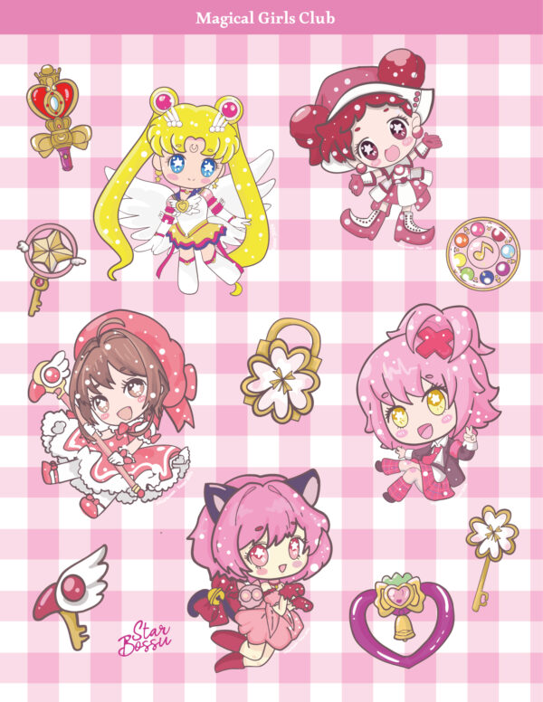 ANIME XL Stickers | Magical Girls Collage