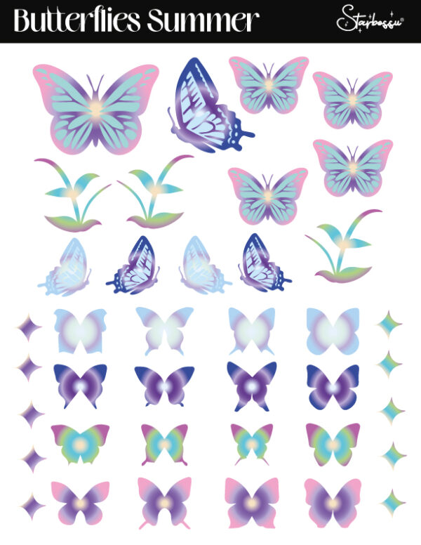 Butterflies summer: Sticker sheet