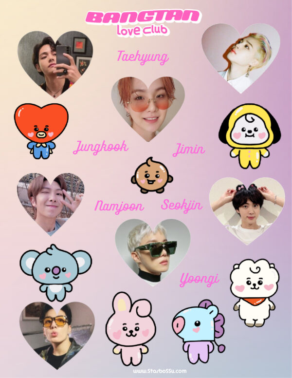 XL Stickers:Bangtan Corazones