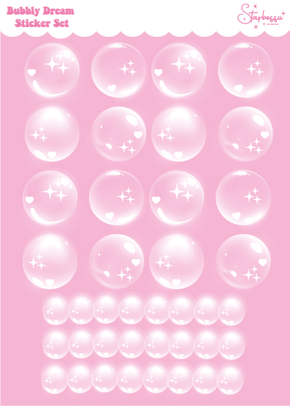 Bubbly Dreams - Plantilla Stickers