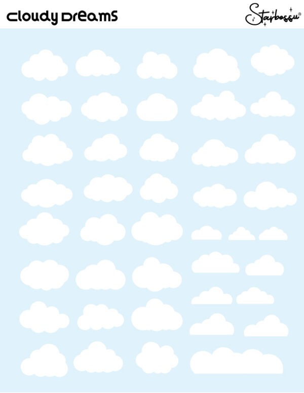 Cloudy Dreams Sticker Plantilla