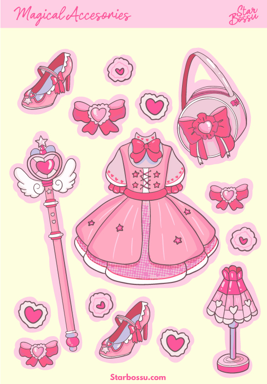 ANIME XL Stickers | Magical Girl accesories