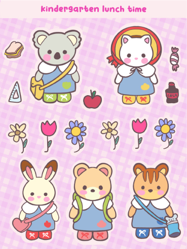 Fur babies Kinder Lunch / XL Sticker sheet